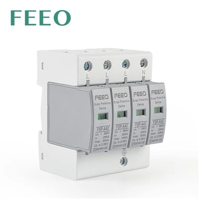 AC SPD Pwoteksyon Surge 3P+N 385VAC 420VAC 20-40KA